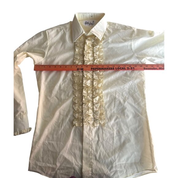 Playboy Mens Ruffled Front Long Sleeve Shirt - Picture 4 of 10